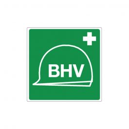 Groen BHV-pictogram met witte helm